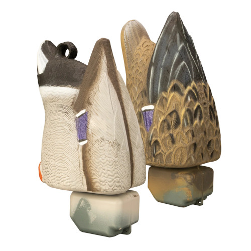 Magnum Duck Butt Mallard
Product Features:
• Weighted keel
• Realistic details for finishing birds
• Short-stringing keel design
• Official Decoy of Ducks Unlimited

Create the irresistible look of active feeding ducks in any spread. These Foam Filled Magnum Mallard Duck Butts are oversized, bright, detailed and totally bulletproof. Higdon's highly detailed, proprietary UV painting process and Higdon's XHD Hyper-Feathering carving techniques highlight each individual feather and minimize unnatural glare, even when decoys are wet. Our paint won't peel or fade, so your decoys will look great season after season. Weighted keel for quick and easy set-up. Package contains 2 decoys: 1 Mallard Drake and 1 Mallard Hen. As a Ducks Unlimited Official Licensed Product, a percentage of your purchase will go toward wetland conservation.

Drake butt: 11.5" tail to keel, 6" wide, 27.66 oz
Hen butt: 12.375" tail to keel, 6.25" wide, 31.15 oz

*Dimensions and weights may vary