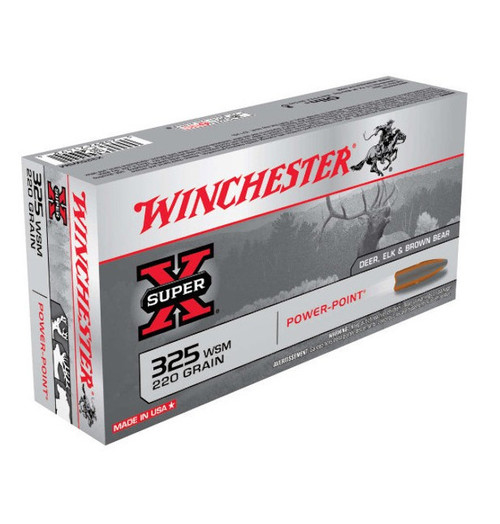The saying goes, legends are not born, they are made. Decades of success on whitetail and big game has made Winchester® Power-Point® truly legendary. The time-proven dependability is offered in a wide range of calibers and bullet weights, and will be filling tags for generations to come.

Winchester Super-X Power Point ammunition offers a unique exposed soft nose jacketed bullet design that delivers maximum energy on target. Strategically placed notches around the jacket mouth improve upset performance and ensure uniform expansion for massive energy release.

Delayed, controlled expansion
Deep penetration through thick, tough skin, heavy muscle tissue and bone
High retained weight
Muzzle Velocity: 2840 fps
Muzzle Energy: 3941 ft/lbs
100 Yard Velocity: 2605 fps
100 Yard Energy: 3316 ft/lbs
200 Yard Velocity: 2382 fps
200 Yard Energy: 2772 ft/lbs
300 Yard Velocity: 2169 fps
300 Yard Energy: 2300 ft/lbs

Use for Hunting Big Game with Thin or Thick Skin like Whitetail and Mule Deer, Antelope, Black and Brown Bear, Elk, Moose, and Caribou