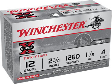 Winchester Ammunition Super-X, Turkey, 12 Gauge 2.75, #4, 1.5 oz, Shotshell, 10, 100 X12MT4
Designed for turkey hunting enthusiasts, the Winchester Ammunition X12MT4 Winchester SPRX Turkey 12 Gauge #4 Shot provides reliable performance and consistent patterning. This ammunition features a 2.75-inch shell length, ideal for turkey hunting with optimal payload and velocity. The #4 shot size offers excellent pattern density and effective range, making it suitable for hitting targets at varying distances. Winchester's SPRX (Super Performance) line ensures high-quality manufacturing standards, resulting in reliable ignition and consistent shot patterns. Perfect for hunters seeking precision and dependable performance in the field, this box contains 100 rounds, providing ample supply for multiple hunts.

Constructed with quality components, these shells are engineered to deliver tight patterns and effective energy transfer upon firing. The compact dimensions and weight of each round facilitate easy handling and quick loading, making them suitable for a variety of hunting scenarios. Whether you're pursuing wild turkeys in dense woods or open fields, Winchester's SPRX Turkey loads are designed to meet demanding hunting conditions with accuracy and reliability. Trust Winchester Ammunition for your hunting needs and experience the difference in performance and consistency that this product offers.

Features:

Designed for turkey hunting with #4 shot size for optimal pattern density
Shell length of 2.75 inches, suitable for most turkey hunting shotguns
High-quality SPRX (Super Performance) load for reliable ignition and consistent performance
Contains 100 rounds, ideal for extended hunting trips
Engineered for effective range and energy transfer to ensure humane kills