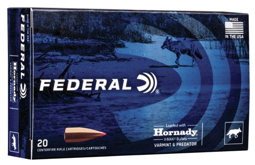 Description
Federal Varmint & Predator 204 Ruger Rifle Ammo, 32gr V-Max – 20Rds

Specifications:
Caliber: 204 Ruger
Bullet Weight: 32 Grain
Bullet Type: Hornady V-Max
Case Type: Brass
Muzzle Velocity: 4100 FPS
Package Quantity: 20 rounds
Item Number: V204VM32