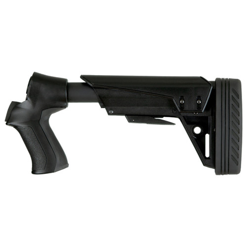 Fits:

Mossberg 500/535/590/835 12ga & 20ga (proud fit), Maverick 88 12ga & 20ga (proud fit)
Remington 870/887 12ga
Winchester SXP 12ga
For the Winchester 1200/1300 12ga & 20ga (proud fit) you will need an additional adaptor, click here for the adaptor.
SXP model year 2021 and newer will require modification to the adaptor before assembly to the shotgun, click here for more information. SXP Model year 2020 and older no modification needed.
Most Savage Stevens 320 12ga before 2016,
For the Savage 320 Shotgun adapter 2017-current you will need an additional adaptor, click here for the adaptor.
TriStar Raptor 12ga
Charles Daley 301 Pump-Action Field Shotgun 12ga Shotguns
Does Not Fit .410 Gauge Shotguns
Features:

T3 Pistol Grip GEN2 Shotgun Stock
Compact for Transport & Carry
Length of Pull: 13 1/8″ to 16 5/8″
TactLite GEN2 6-Position Adjustable Mil-Spec Stock
TracLOCK GEN2 System
Provides Smooth Secure Stock Adjustments
Eliminates Horizontal & Vertical Movement of the Stock on the Buffer Tube
Eliminates the Need for Secondary Locking Mechanisms
No Snag Points
X Series Recoil Reducing Pistol Grip
Buil-In X Series Recoil Absorbing Backstrap
Slim Ergonomic Design
Sure-Grip Texture for Increase Control
X2 Recoil Reducing Butt-Pad
Upgraded 1 1/4″ Thick Pad
Recoil Impact is Absorbed
Reduces Muzzle Lift
Eliminates the Felt Punch of the Recoil
Shoot Any Load Size with No Pain Transfer to the Shooter
Not Affected by Chemicals or Extreme Temperatures
Dual Sided QD Sling Attachment Points
Dual Slots for Tactical Sling Attachment
Adjustable/Removable Cheekrest
Elongated Design to Fit All Users
Cheekrest Provides ½” of Vertical Adjustment
Easy Installation
Universal Mount System
Securely Fasten your Tactical Stock with no Specialized Tools
Mounts Included for All Supported Models in One Package
All Mounting Hardware Included
Scratchproof & Weatherproof
DuPont® Extreme Reinforced Polymer
Limited Lifetime Warranty
Made in the USA