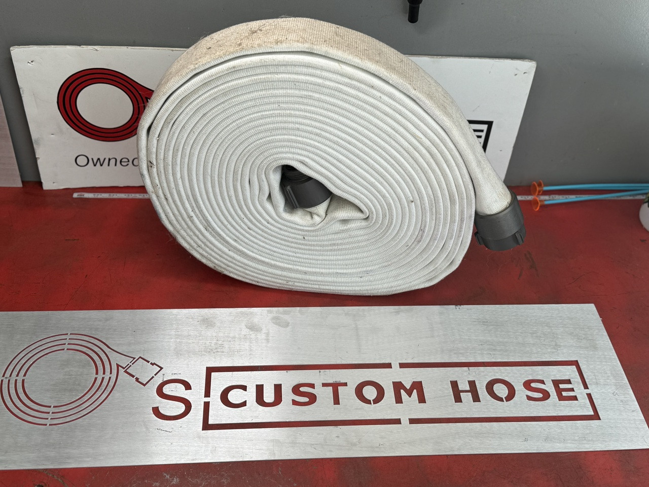 1 3/4" White Double Jacket Fire Hose @ 50ft NST