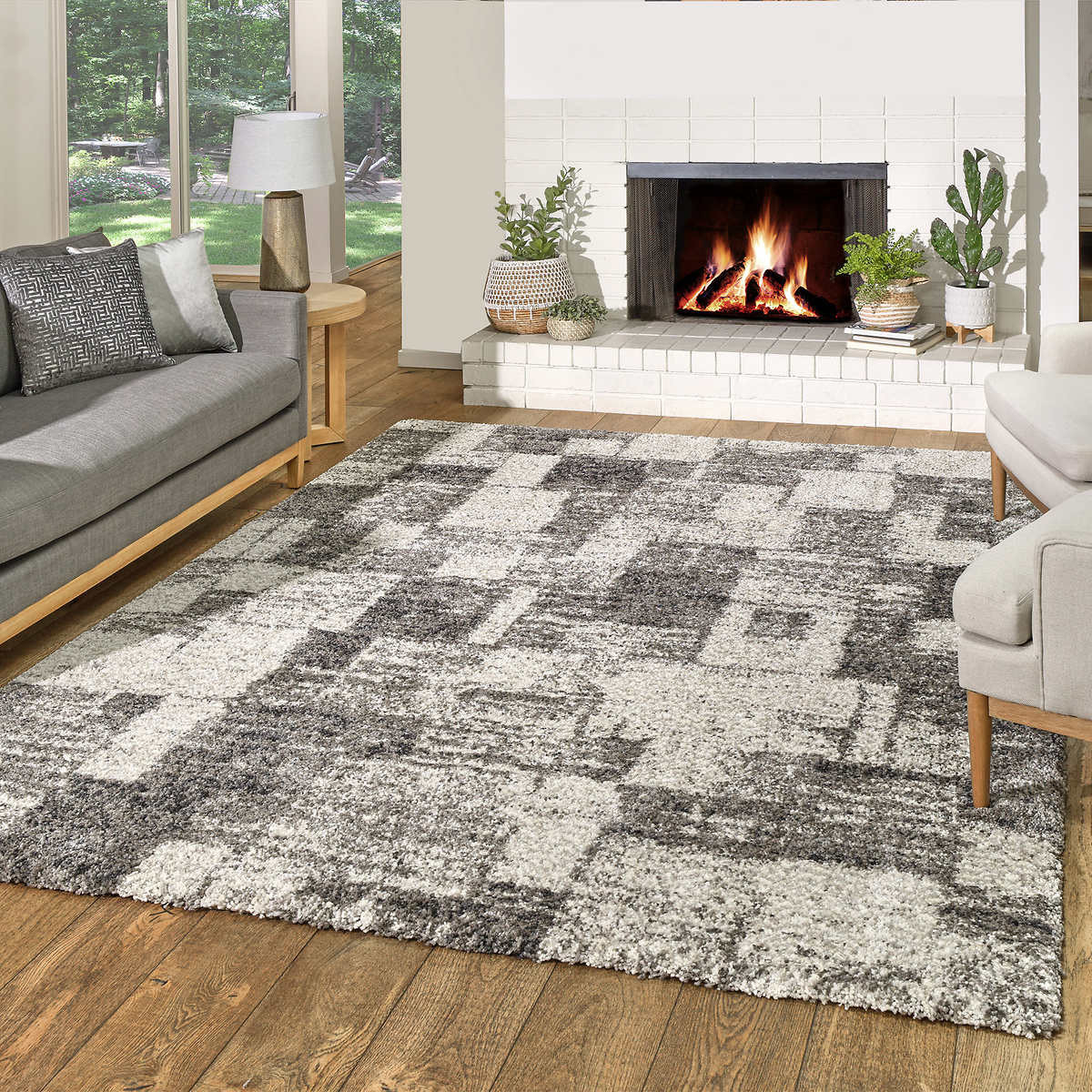 Thomasville Hudson Shag Area Rug OSTIA CHARCOAL 5X7 iLIKENEW