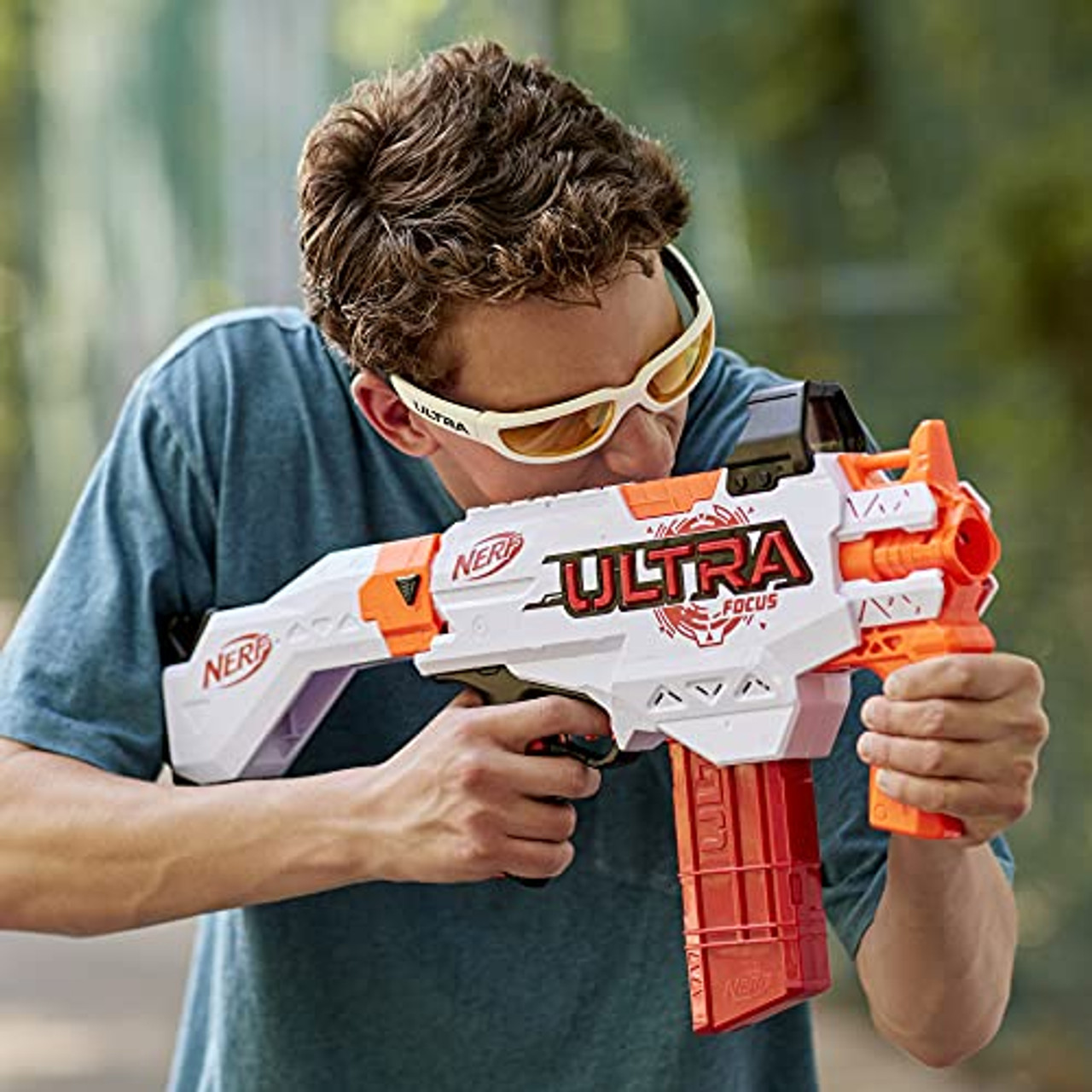 NERF Ultra Focus Motorized Blaster, 10-Dart Clip (Amazon