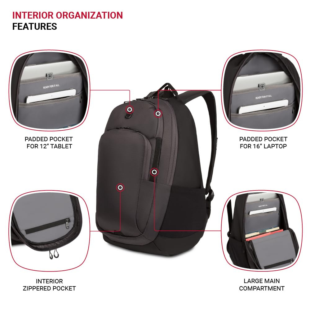 SwissGear MetroEdge, Black/Charcoal, 18.5-Inch