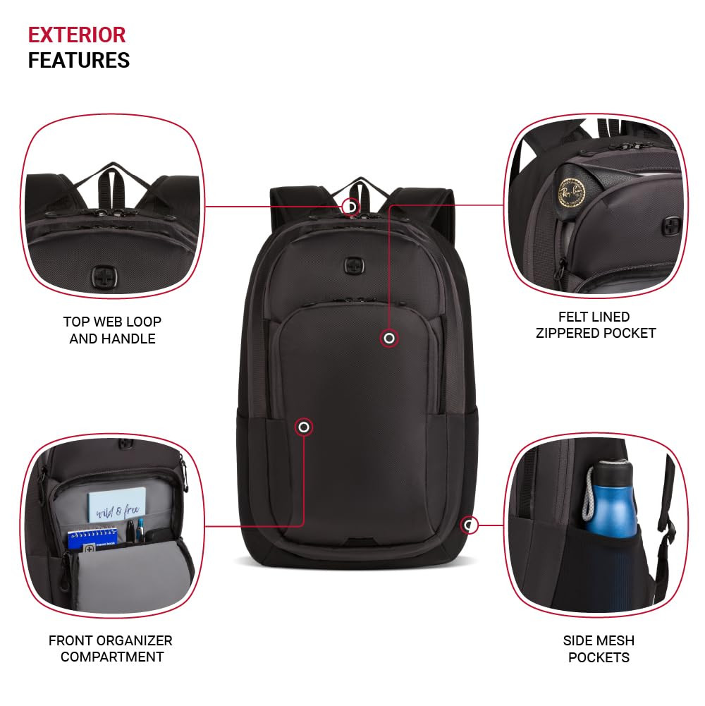 SwissGear MetroEdge, Black/Charcoal, 18.5-Inch