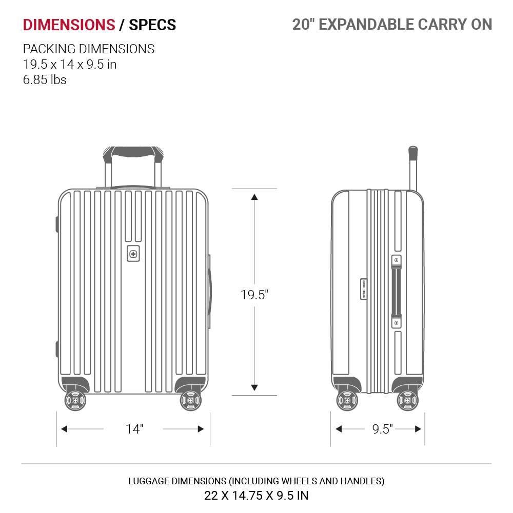 SwissGear 7910 Hardside Expandable Luggage with Spinner Wheels and