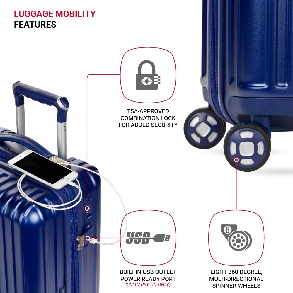 SwissGear 7910 Hardside Expandable Luggage with Spinner Wheels and