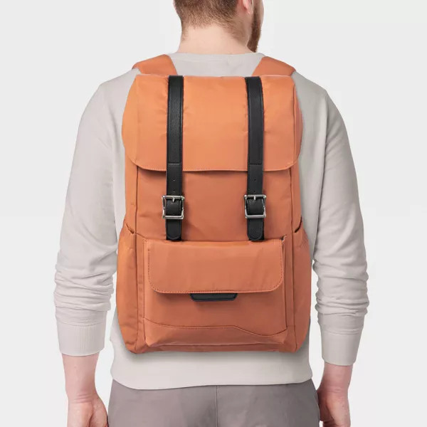 Fitted Flap Backpack Amber Brown - Open Story - iLIKENEW display picture 3
