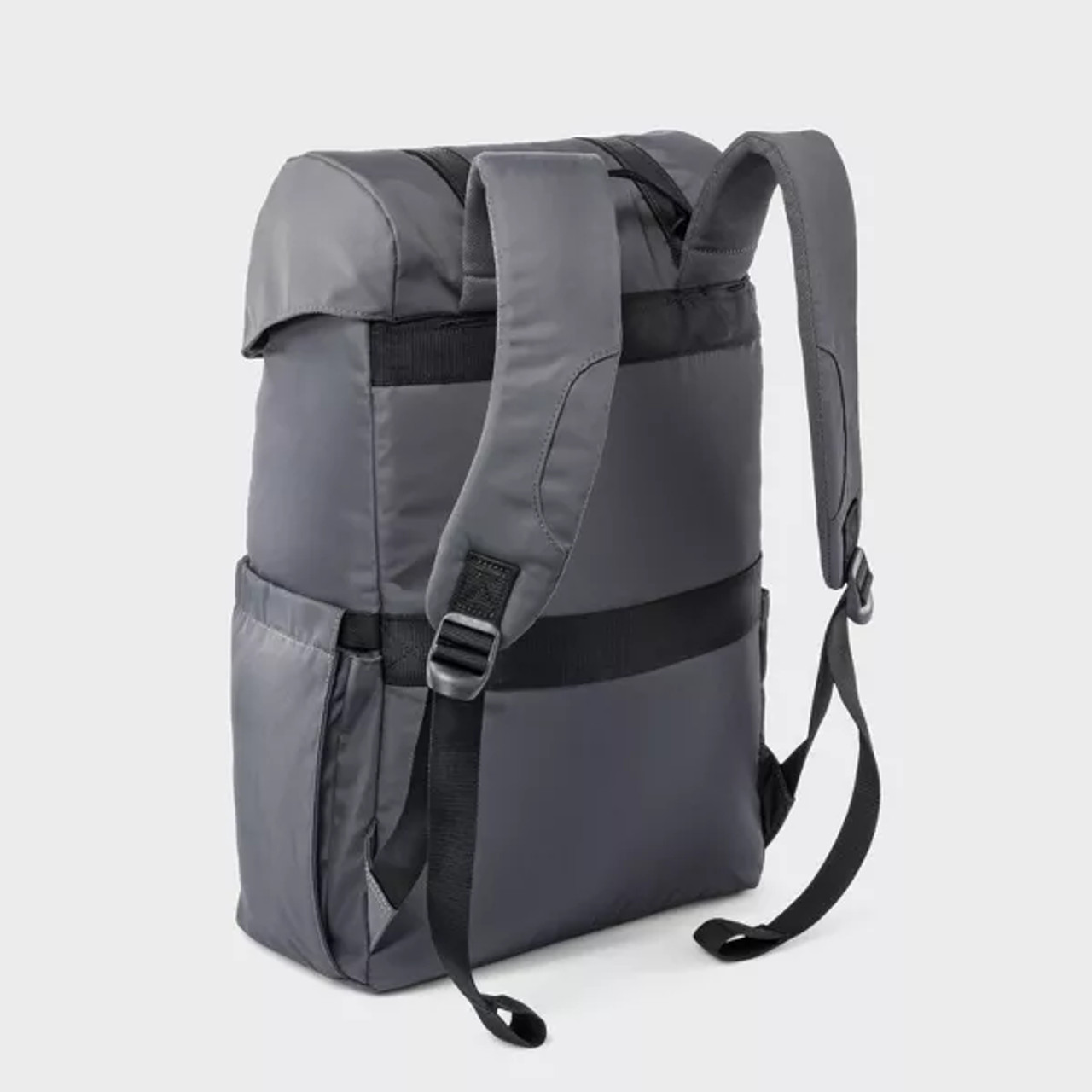 ★TREEMINGBIRD★Zipper Finishing Flap Big Backpack★Dk.Gray Fitted Flap Backpack Gray - Open Story - iLIKENEW