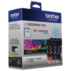 Brother Genuine LC30333PKS 3-Pack, Super High-yield INKvestment Tank Printer Ink Cartridge Brother Genuine LC30333PKS 3-Pack, Super High-yield INKvestment Tank Printer Ink Cartridge