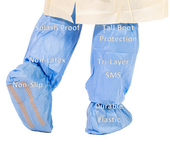 Disposable Boot Shoe Covers Heavy Duty Non-slip High Elastic Coverage