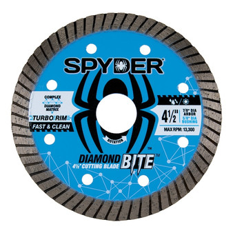 3 PACK Spyder Diamond Bite 4-1/2-in Wet/Dry Turbo Rim Diamond Saw Blade