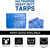 Grizzly Tarps by B-Air 20' x 30' Large Multi-Purpose Waterproof Heavy Duty Poly Tarp with Grommets Every 36", 8x8 Weave, 5 Mil Thick, for Home, Boats, Cars, Camping, Protective Cover, Blue