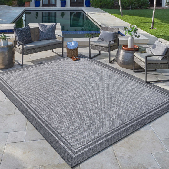 Naples Indoor/Outdoor Area Rug, Ace Border  8X10