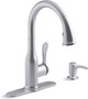 KOHLER Motif Kitchen Faucet with Pull Down Sprayer and Soap Dispenser, Kitchen Sink Faucet