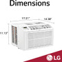 LG Control 6,000 Window Conditioner, 115V, 250 Sq.Ft. for Bedroom, Den, Living Room, Quiet Operation, with Remote, 2 Cooling & Fan Speeds, 2-Way Air Deflection, Auto Restart, White, 6000 BTU