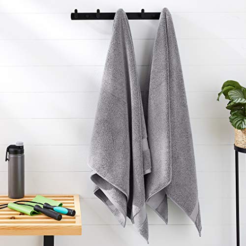 Tens Towels 4 Pc Silver Grey Bath Towels Set, 2 Ply Low Twist Finest C –  tenstowels