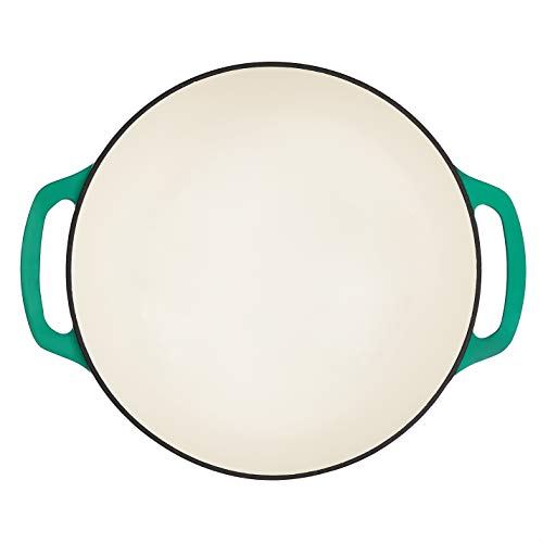 Enameled Cast Iron Covered Dutch Oven, 6 Quart, Teal