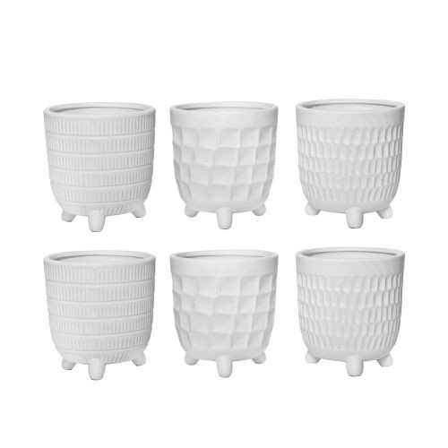 Kora Footed Pot Assorted 12cm White