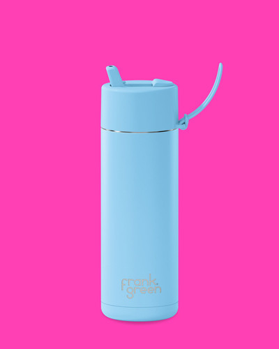 Ceramic Reusable Bottle (Straw) 20oz / 595ml Sky Blue