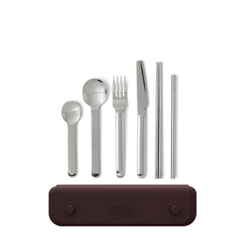 6Pc Cutlery Set With Pouch Chocolate