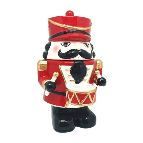 Ceramic Nutcracker Jar Small Red