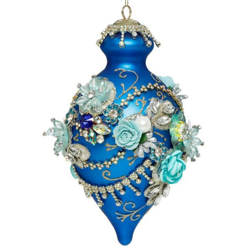 Ornament - King's Jewels Extra Fancy Finial 9" Blue
