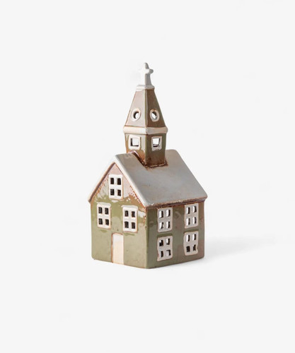 Alsace Tea Light Church Olive
