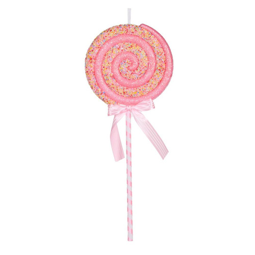 Hanging Lollipop Pink Swirl 20cm