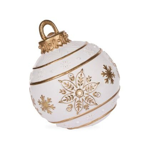 LED White Snowflake Bauble 49cm White