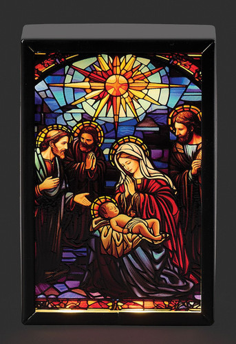 Stained Glass Holy Family 13cm