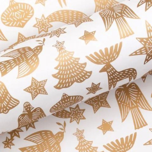 Gift Wrap Roll - Adorn White/Gold 60cm x 60m
