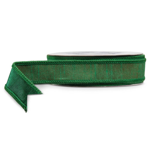 RAZ Ribbon - Green Wired 2.5cm x 9.1m (68858) Per Metre