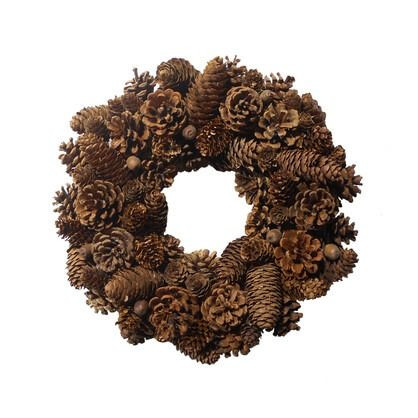 Natural Pinecone Wreath 34cm Natural