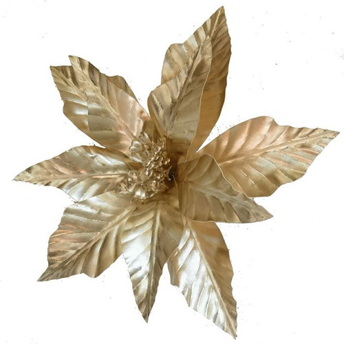 Clip Poinsettia - Shiny Champagne 30cm Champagne