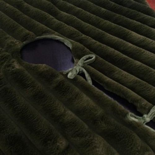Faux Fur Ribbed Tree Skirt 150cm Olive