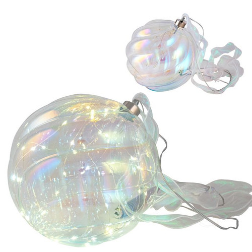 Glass LED Bauble - Irridescent Ball 20cm Irridescent