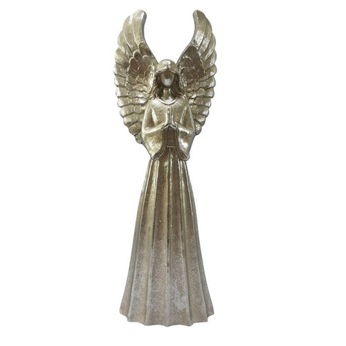 Resin Angel With Wings 60cm Silver