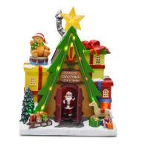 Santa Gift Shop Animated 28cm Multi