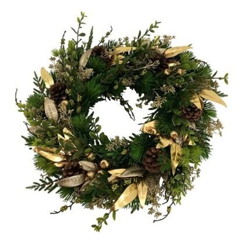 Wreath - Gold Leaf 55cm