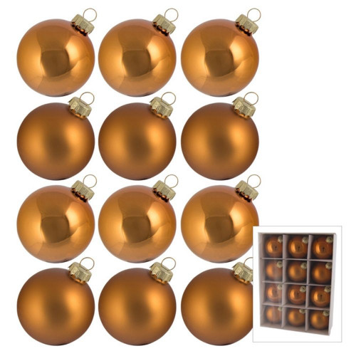 Glass Bauble 12pk Copper