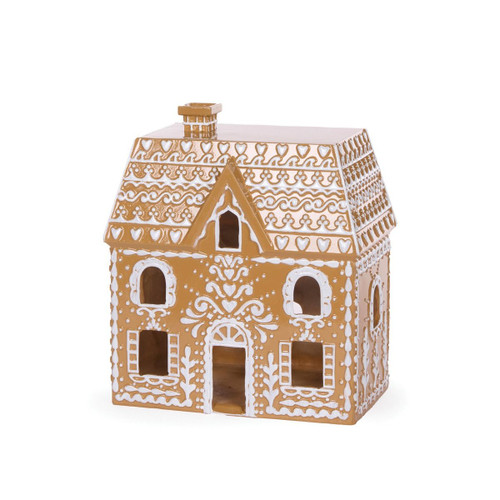LED Intricate Piped Gingerbread Mansion 26cm