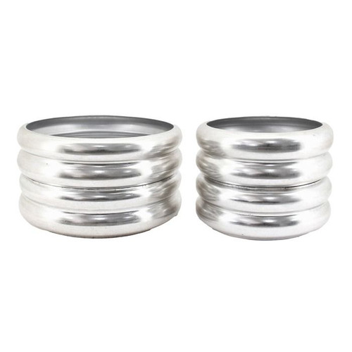 Metal Ribbed Tree Pot Lrg 45cm Silver