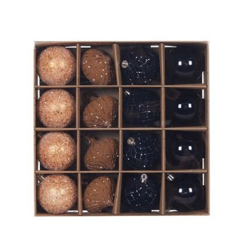 Bauble Pack - Black & Copper 16pk