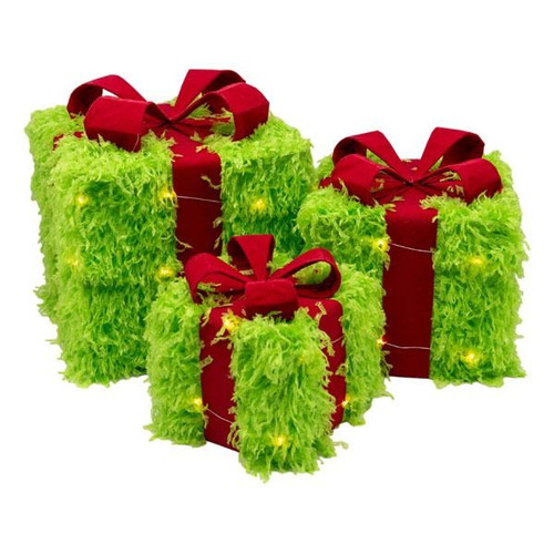 Fluffy Green Box Small 15cm Green