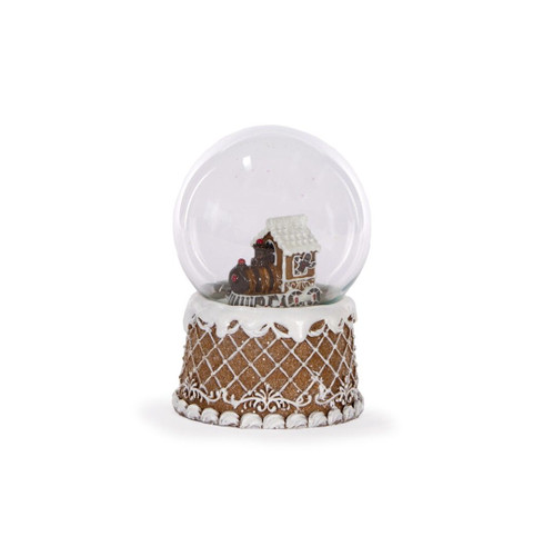 Snow Globe - Gingerbread Train 14cm