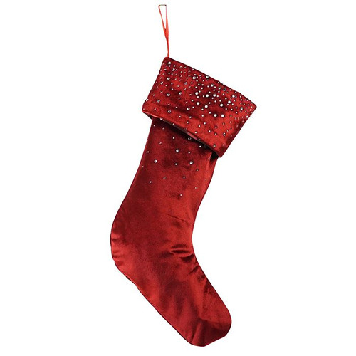 Velvet Stocking 45cm Red