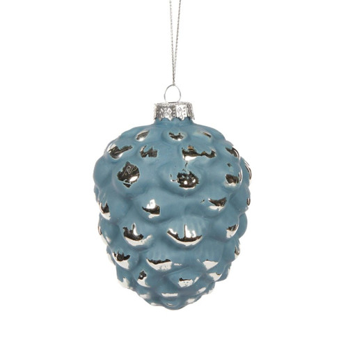 Bauble - Snowy Blue Pinecone