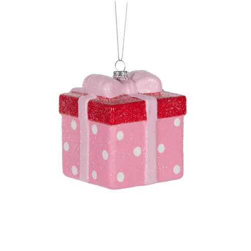 Hanging Giftbox Polka Pink